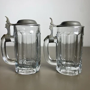 Zwei alte deutsche Bierkästen aus Glas mit Zinndeckel Handarbeit Verbot - Bild 1 von 21
