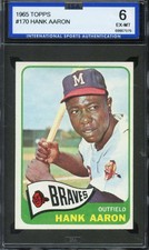 1965 TOPPS #170 HANK AARON ISA 6 BRAVES HOF *K5795