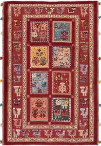Nimbaft Hand-Knotted 50 3/8x33 1/2in-Nomadic, Oriental, Carpet, Rug, - Picture 1 of 10