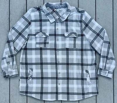 O'Neill фланелевая супер флисовая рубашка женская XXL клетчатая на пуговицах клетчатые карманы - Изображение 1 из 4