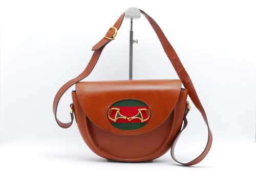 Rara* Borsa a tracolla vintage Gucci horsebit sherry tracolla marrone autentica