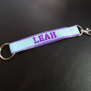 Leah Lanyard Key Strap Keychain Personalized Novelty Name Gift Blue Purple  - Picture 1 of 5