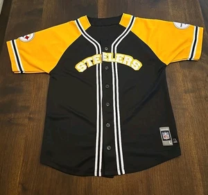 NFL Reebok STEELERS Button Down Shirt Size Large ROETHLISBERGER 7 - Picture 1 of 12