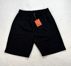 Loro Piana Men’s 2XL Luxury Stretch Shorts Black Drawstring Casual Soft Cotton - Picture 1 of 13