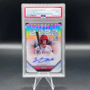Zach Neto 2022 Bowman Draft #C22AZN Class of 2022 Refractor Auto /250 PSA 9 - Picture 1 of 2