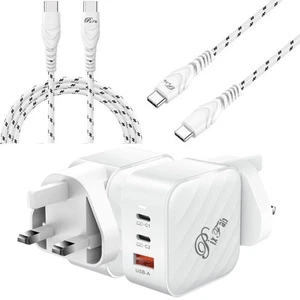 Rapide 65W Mural Alimentation Chargeur Adaptateur Pd Prise Pour Samsung S25/S25 - Photo 1 sur 17