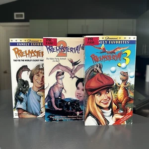 Prehysteria! 1 2 & 3 (VHS 1993 Trilogy Set) Mini Dinosaur Family Comedy Fantasy - Picture 1 of 3