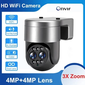8MP HD Wifi 3X Zoom PTZ Camera Dual Lens 2-Way Audio AI Auto Tracking IP Camera - Picture 1 of 16