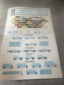 Dealer Showroom Paint Poster 1973 Ford Truck F100/F350 Econoline/Bronco/Ranchero - Picture 1 of 5