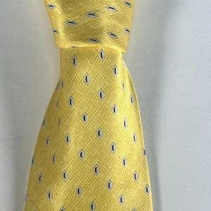 Pre Owned Louis Vuitton Hand Made 100% Silk Necktie Tie Yellow (READ) - Picture 1 of 7