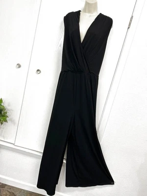 Lane Bryant Jumpsuit Size 26/28 Surplice Black Wide Leg Pull On Easy Dressed Up - Image 1 of 2