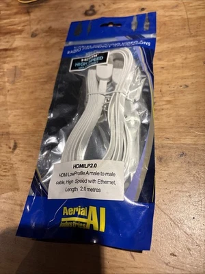HDMI 2m Metres Ribbon High Speed Full HD HDMI Cable With Ethernet Free Post - Image 1 of 4