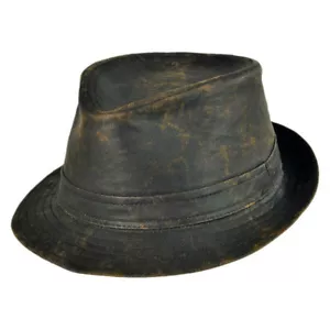 Sombreros Jaxon Sombreros Trilby Fedora de algodón desgastado - Imagen 1 de 8
