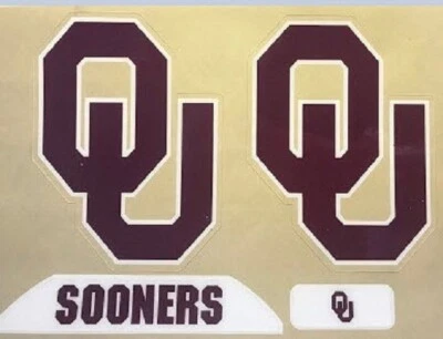 SOONERS...Side Decals Only----Football Helmet DECALS)...... 1 Day Shipping - Image 1 of 2