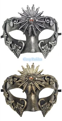 SNC13 Romano Para Hombres Gladiador Filigrana Veneciana MASCARADA Disfraz Máscara Dorado Plata Foto 1 de 4