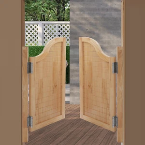 1 Pair Partition Swing Solid Pine Wood Door Partition Door For Shop Entrance - Picture 1 of 12