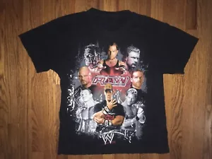 WWF Raw T Shirt Vintage Early 2000s Mens Medium Stone Cold Triple H HBK Jericho - Picture 1 of 4