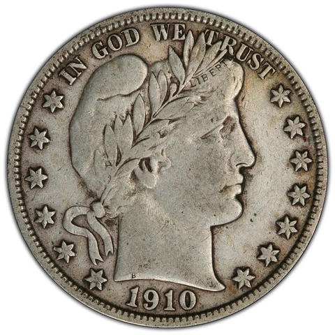 1910-S 50C Barber Half Dollar PCGS VF30 Cover