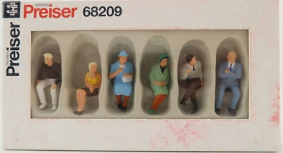 Preiser 68209 - Set of 6 Various Seated Persons Figurines 1:50 - Image 1 of 2