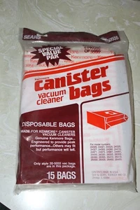 NOS, SEALED OF ( 15 ) KENMORE 205055 CANISTER VACUUM BAGS - Picture 1 of 2