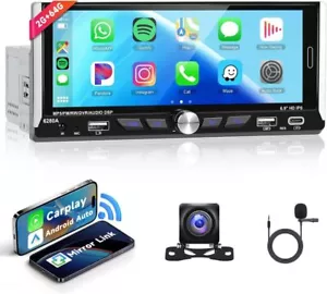 2+64GB 6.9" Android 13 1DIN Autoradio Wireless Apple CarPlay GPS Navi WIFI FM BT - Bild 1 von 20