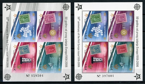 Montenegro Sc#129E Set Imerf.+Perf.  2006 The 50th Anniv. of EUROPA Stamps #8942 Cover