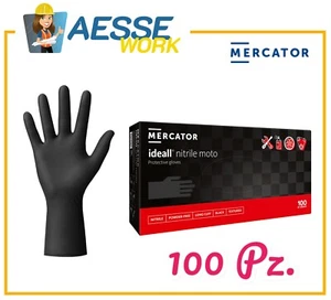 Guanti Monouso In Nitrile Mercator Moto Neri 100 Pz. Lunghi 30 cm Per Meccanici - Imagen 1 de 3