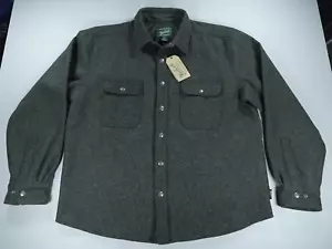 Woolrich Alaskan Wool Shirt Mens Extra Large Classic Jacket Snap Shacket Olive - Picture 1 of 17