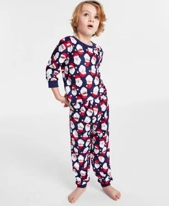 New Family Pajamas Kids 2-Piece Pajama Set Santa Print Size 10-12 L - Picture 1 of 6