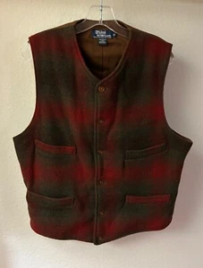 Chaleco Chaleco Polo Ralph Lauren De Colección EE. UU. Lana/Nylon MEDIANO Para Hombre Rojo Verde - Imagen 1 de 11