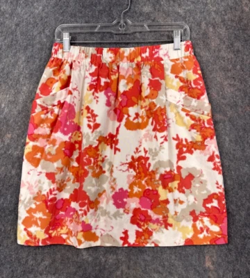 Halogen Womens Skirt Sz S Watercolor Modern Floral Shower Luncheon Club Vacation - Image 1 of 4