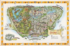1958 Disneyland Map REPRODUCTION POSTER 24 X 36 Inches - Picture 1 of 1