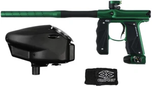 Empire Mini GS Electronic Paintball Gun Dust Black/Green & Halo Electric Loader - Picture 1 of 4
