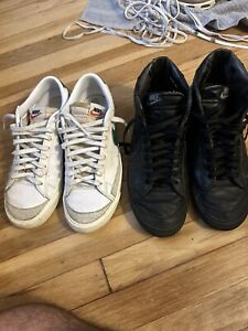 Vintage Nike Blazers 2 Pairs, Black And White Size 10.5 Men