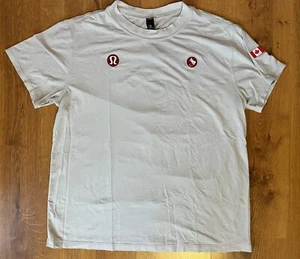 T Shirt Lululemon Canada Paralympic Athletica Short Sleeve Off White Size 6 - Picture 1 of 7