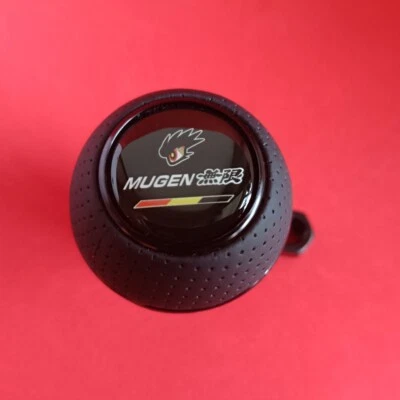 BLACK LEATHER MUGEN JDM RACING SHIFT GEAR KNOB for CIVIC ACCORD RSX FIT SI iVTEC - Image 1 of 4