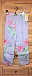 NWT NEW Lilly Pulitzer Noell Sky Blue Lovely Lilly Capri Pants Size 7 - Picture 1 of 1