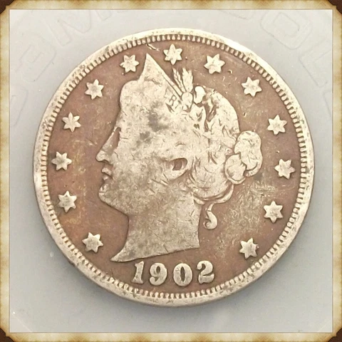 1902 Liberty Nickel   "Actual Coin Pictured" Cover