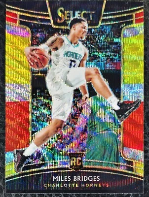 2018-19 SELECT MILES BRIDGES TRI-COLOR PRIZM SP RC CARD #17 HORNETS  - Image 1 of 2