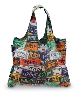 NEW Samsonite Foldable Shopping Bag License Plates Large Lightweight Satchel - Picture 1 of 5