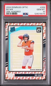 Panini Donruss Optic #209 Bo Nix One Hundred 2024 PSA 10 - Imagen 1 de 2