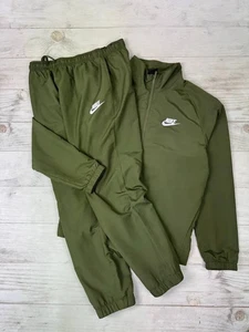Nike Nylon Chándal Chaqueta y Pantalones Swoosh Drill Hombres Talla XL Verde - Imagen 1 de 24