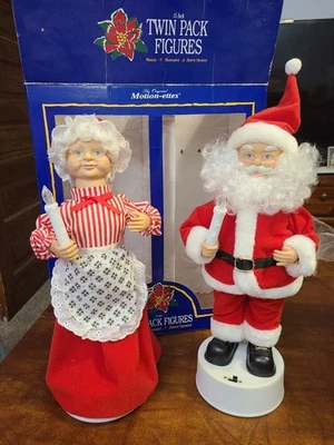Paquete Doble Vintage Animado Vacaciones Santa Mrs. Claus Original Motion-ettes Foto 1 de 4