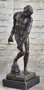 Handarbeit Bronzeskulptur German Marble Of Age Rodin Male Nude Elegant Geschenk - Bild 1 von 10
