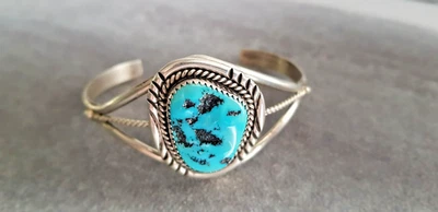 Armreif Armspange 925er Sterling Silber  Türkis  Handarbeit - Bild 1 von 4