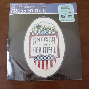 Vintage Cross Stitch Kit “America the Beautiful” #3503 Designs for the Needle - Picture 1 of 5