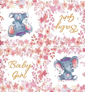 Serviettes en papier naissance bébé garçon fleurs.Napkins birth baby boy flowers - Imagen 1 de 2