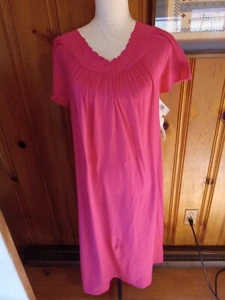 Neu mit Etikett Vintage ShadowLine Baumwolle bestickt Ausschnitt rosa Nachthemd Gr. Small lang - Bild 1 von 6