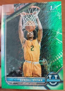 KENDALL BROWN 2021-22 BOWMAN UNIVERSITY 1ST CHROME RC GREEN SHIMMER 93/99 - Picture 1 of 3