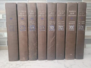 Set of 8 Rare UNITED STATES World's Best Histories - Hawthorne 1898-1903 Books - Picture 1 of 6